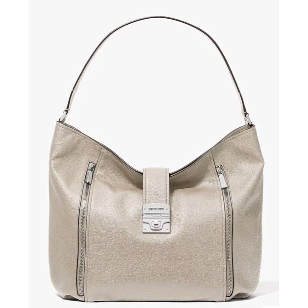 Michael Kors Addie large hobo slouchy shoulder bag light sand $358 msrp EUC